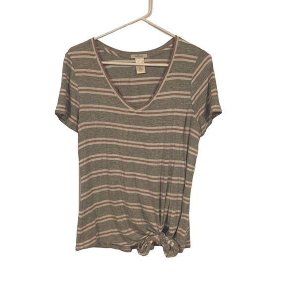 MATTY M‎ Small Grey Tie Front Top - Picture 1 of 4